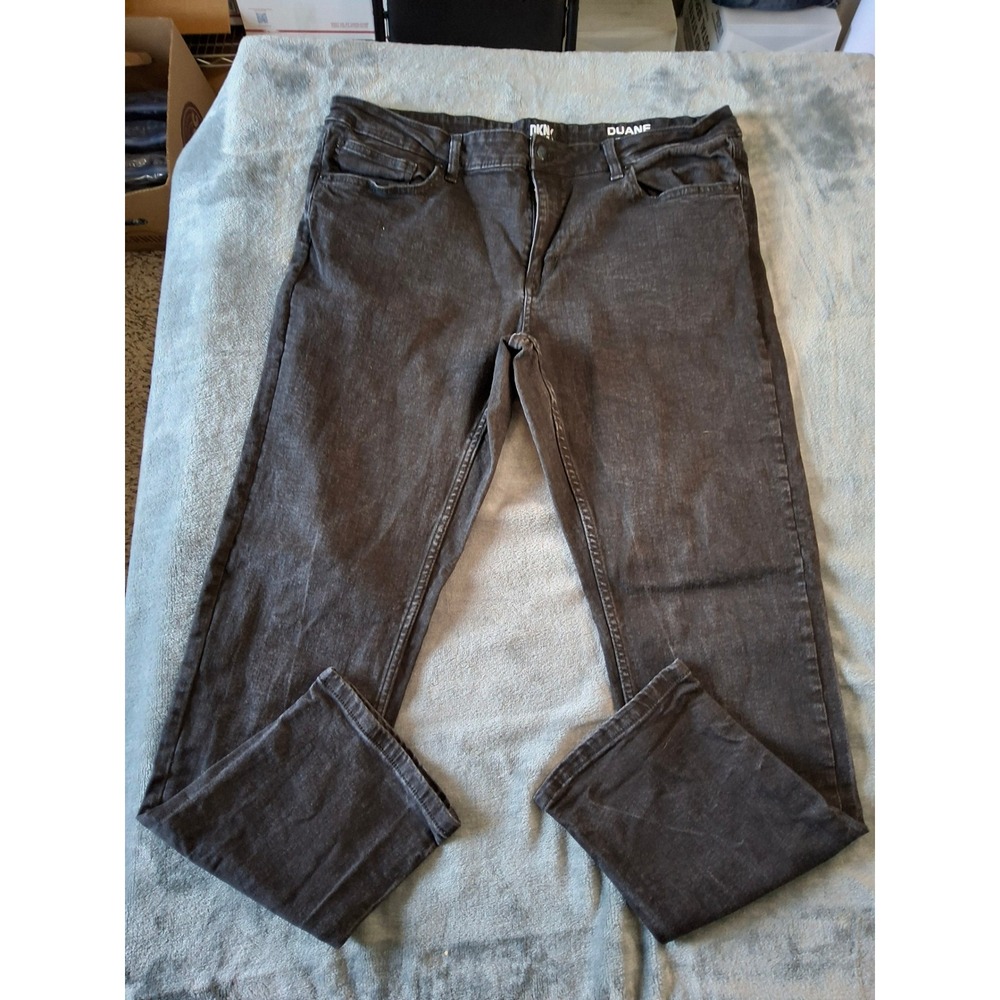 DKNY Jeans‎ Duane Straight Fit Mens Washed Black Denim Pants 36x32 Stretch